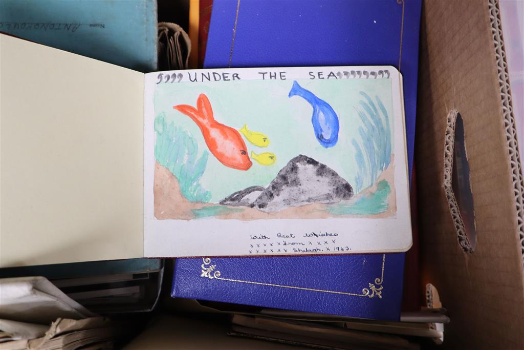 Mixed ephemera, including a WWII RAF Pilots Flying Log Book in the name of Sgt. S. Antonopoulos,
